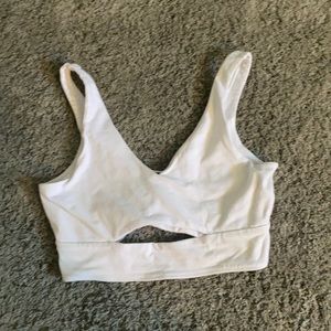White Urban Outfitters cutout crop tank top